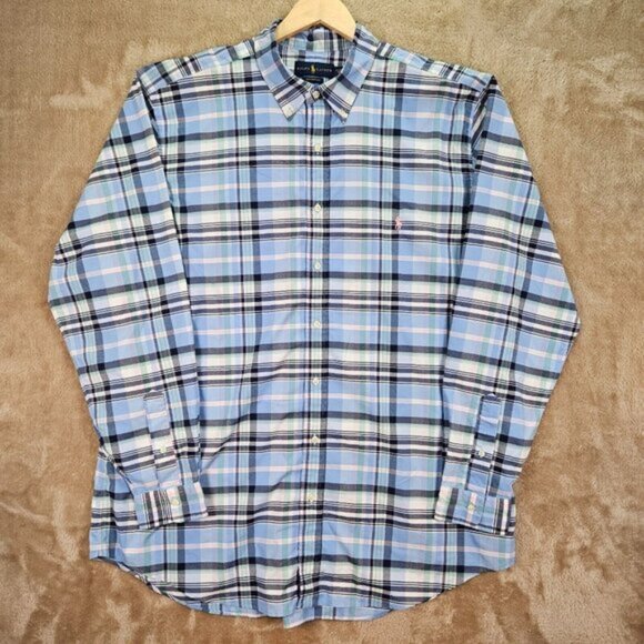 Ralph Lauren Dress Shirt Performance Long Sleeve Plaid Button Down Men's Sz 2XLT - Picture 2 of 11